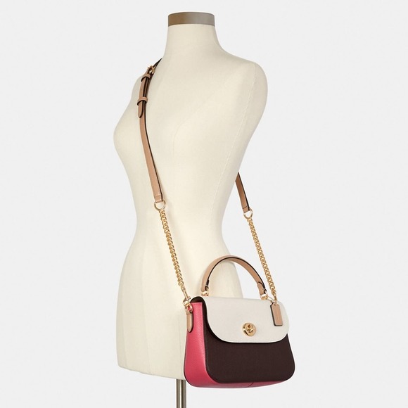 NEW Coach Marlie Top Handle Satchel In Colorblock Chalk Multi C2836 - Picture 15 of 16